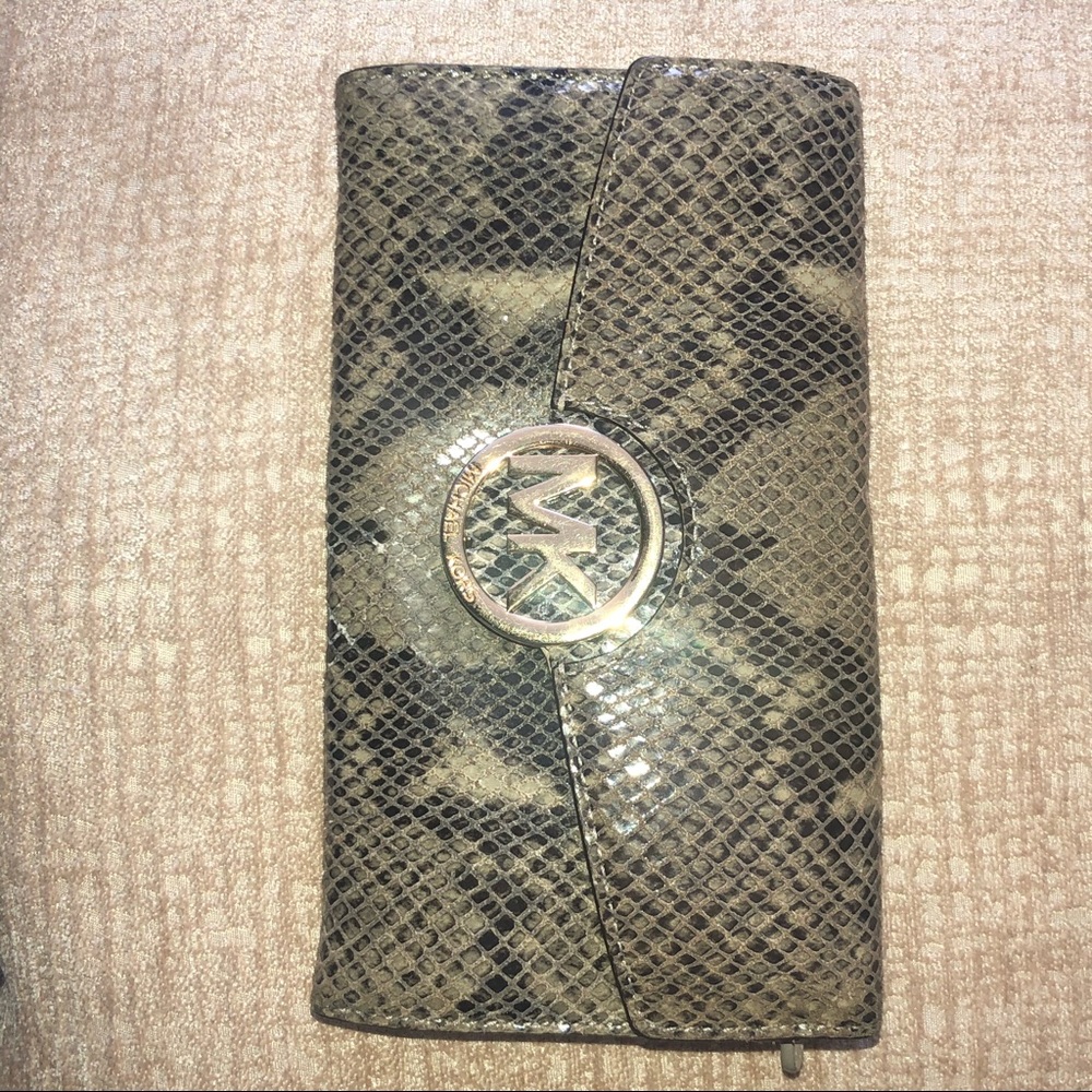 Michael Kors snake print wallet.